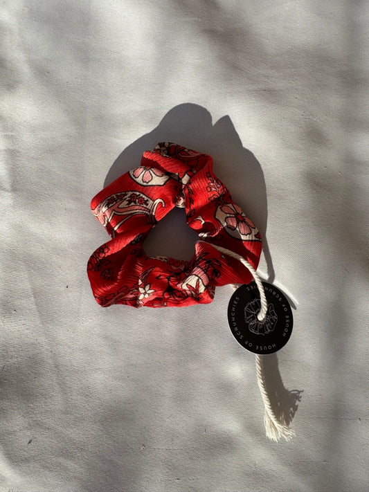 Scrunchie - Rot-Gemustert