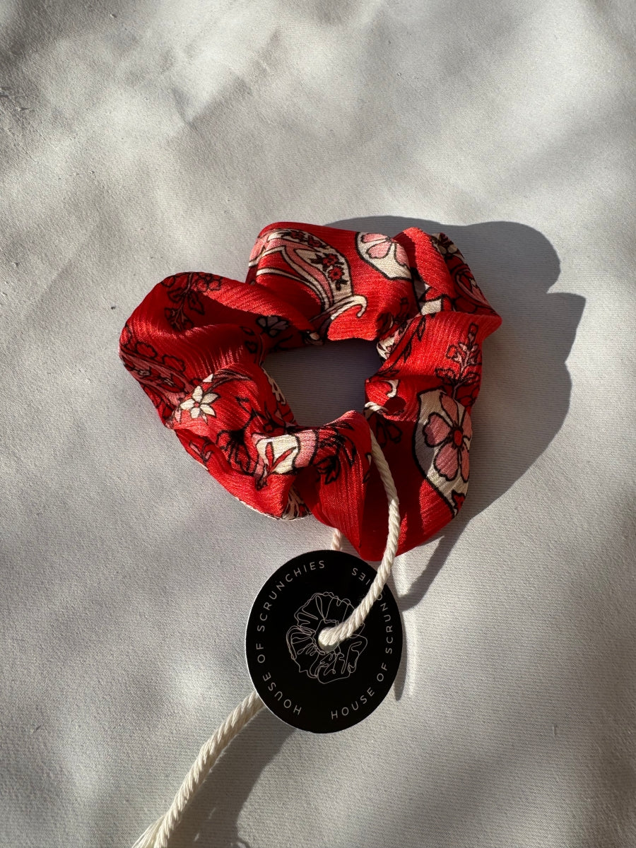 Scrunchie - Rot-Gemustert