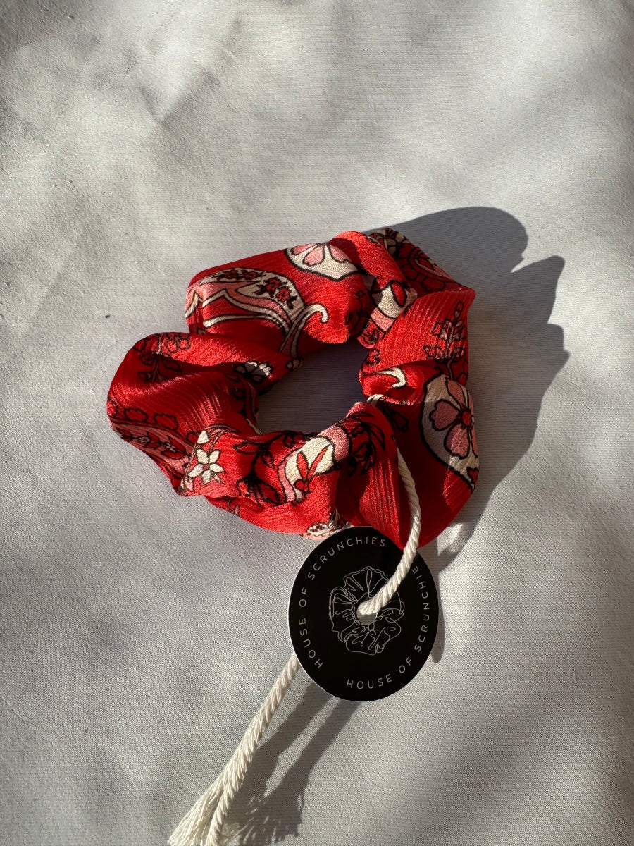 Scrunchie - Rot-Gemustert
