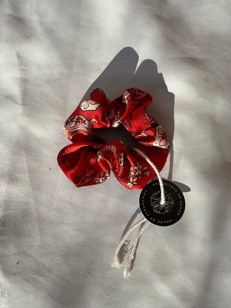 Scrunchie - Rot-Gemustert