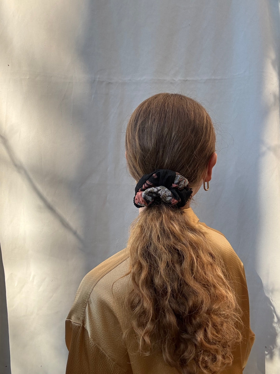 Scrunchie - Schwarz-Rosé-Pink