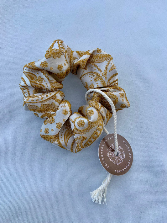 Scrunchie - Beige/ Gold