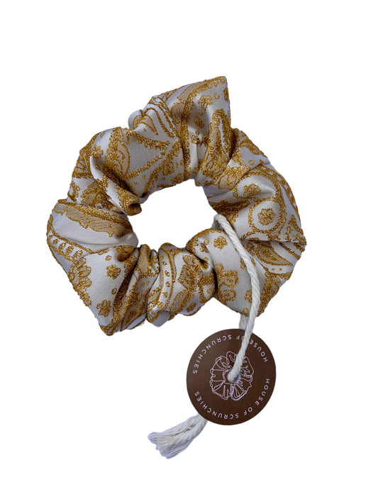 Scrunchie - Beige/ Gold