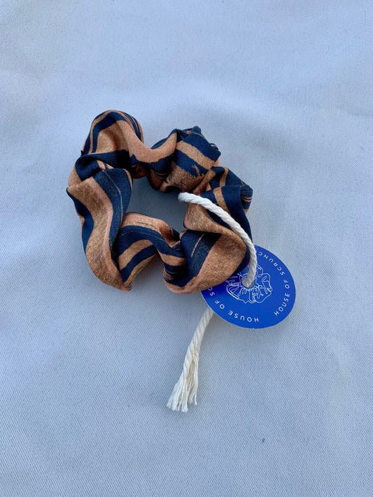 Scrunchie - Blau/ Braun