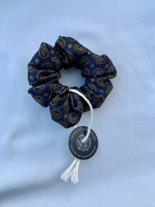 Scrunchie - Dunkelblaues Paisley