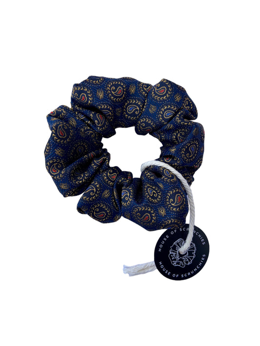 Scrunchie - Dunkelblaues Paisley