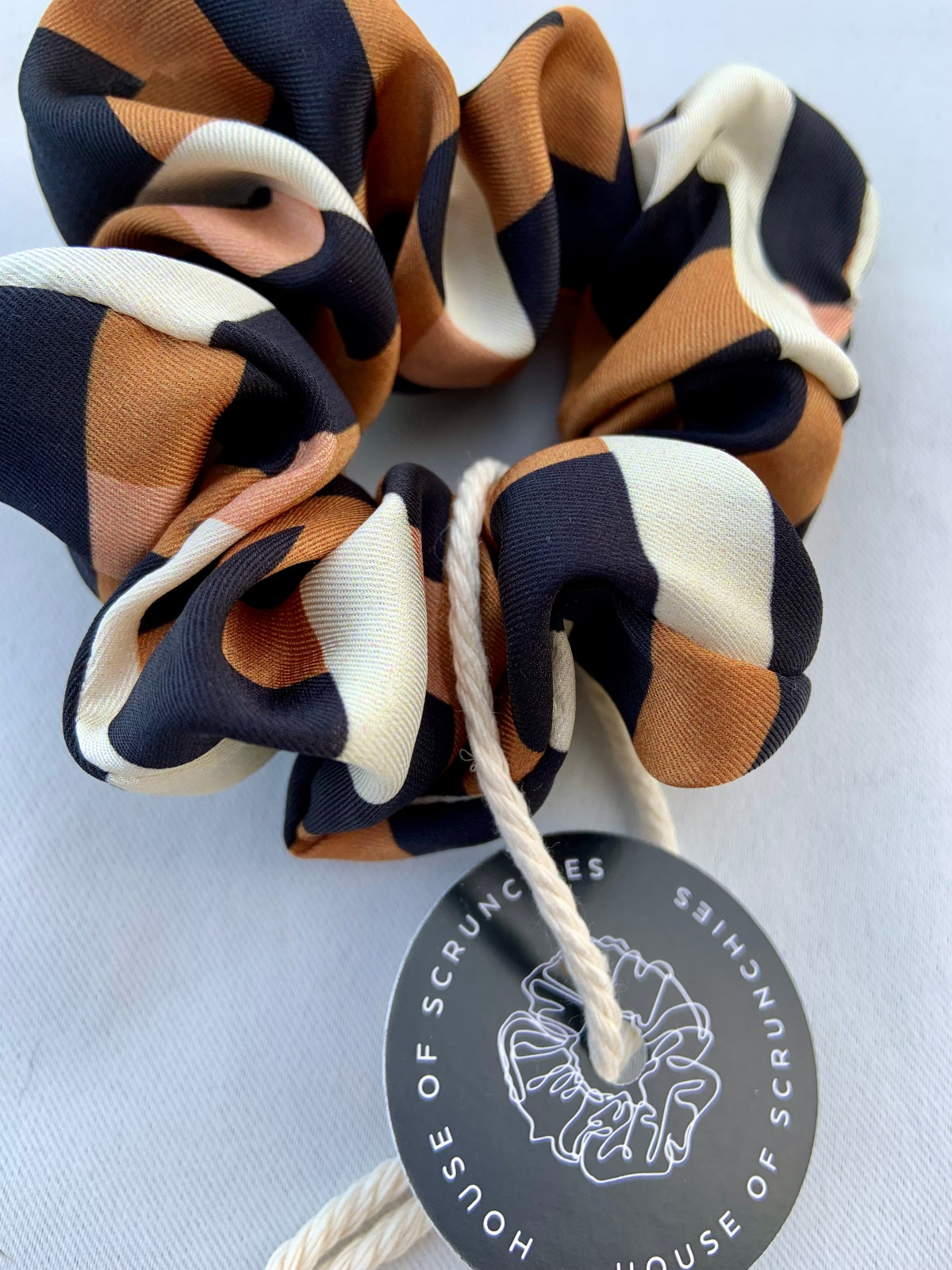 Scrunchie - Schwarz/ Braun/ Creme