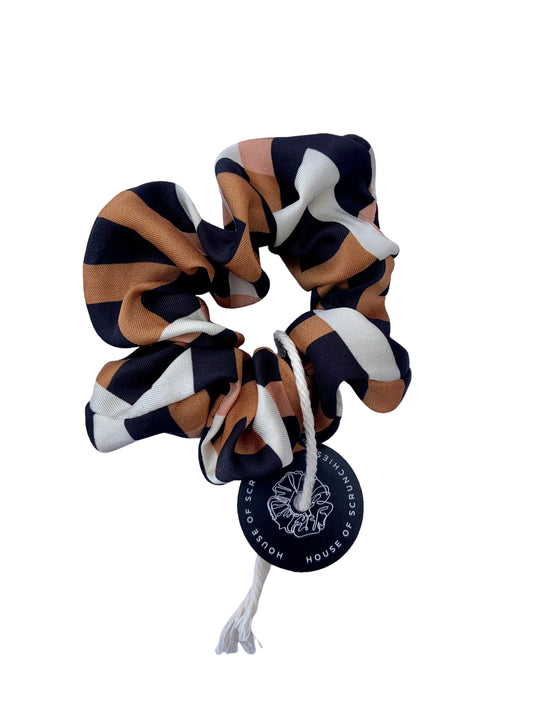 Scrunchie - Schwarz/ Braun/ Creme