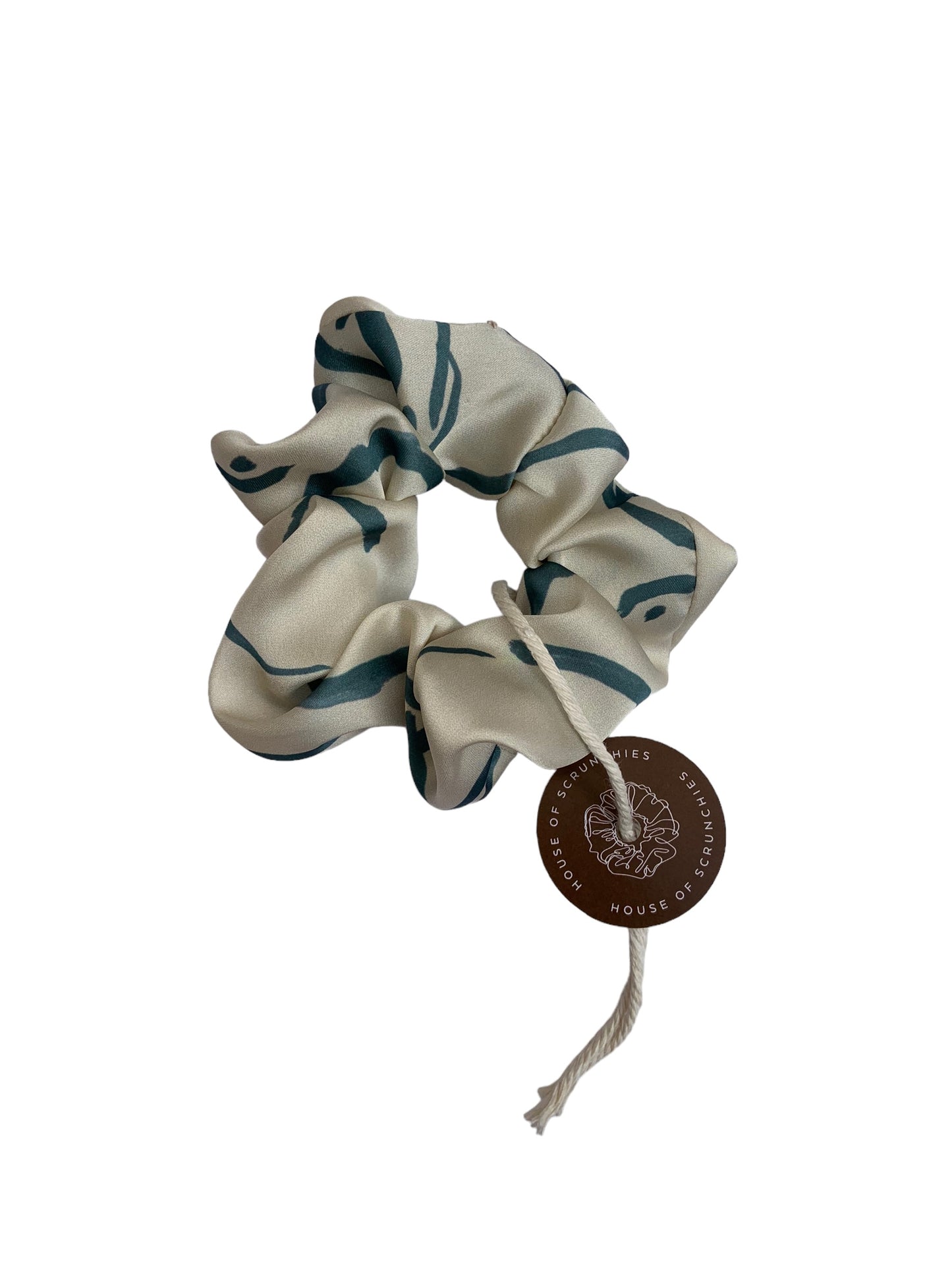 Scrunchie - Creme/ Blaugrün