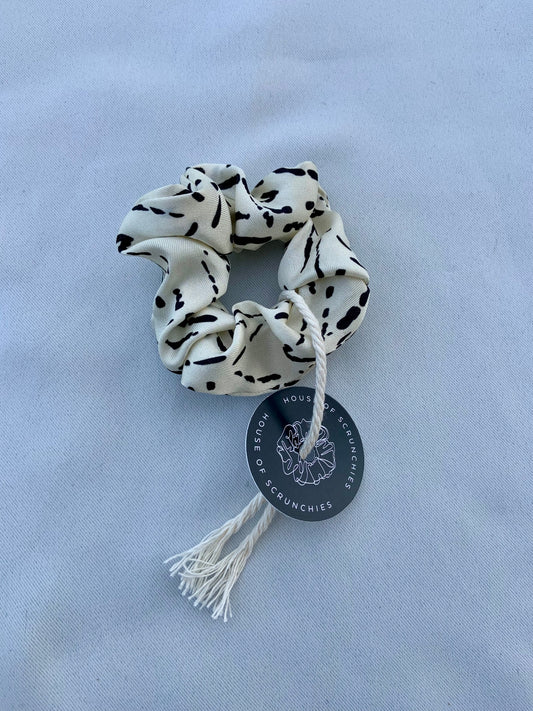 Scrunchie - Weiß/ Schwarz Punkte