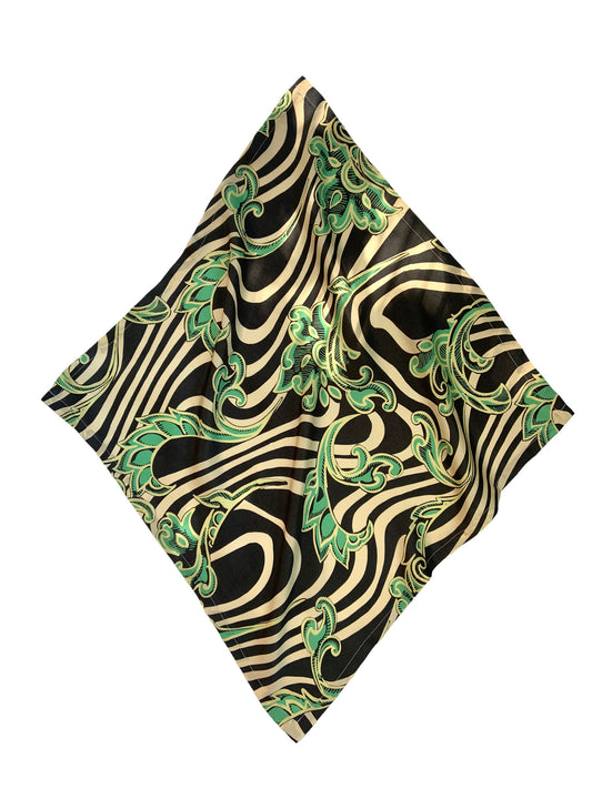 Scarf/ Bandana - Royal Green Flowers