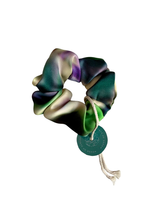 Scrunchie - Green/Beige Splash