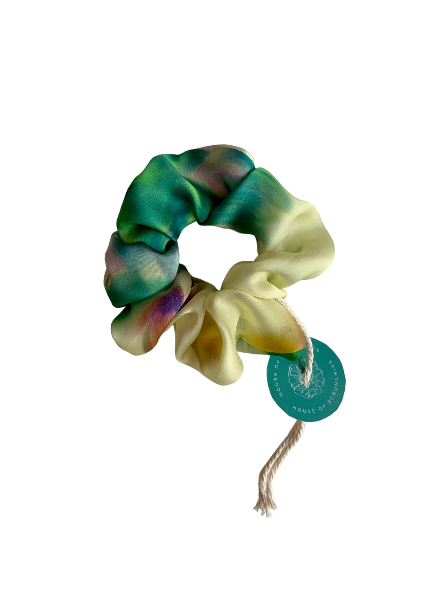 Scrunchie - Yellow/Green Watercolor