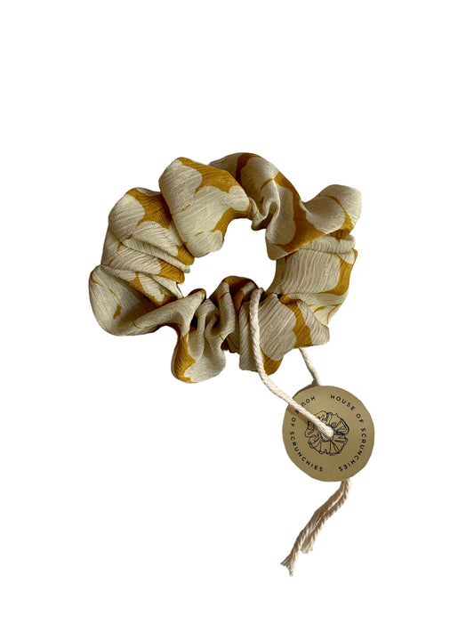 Scrunchie - Yellow Flower Chiffon