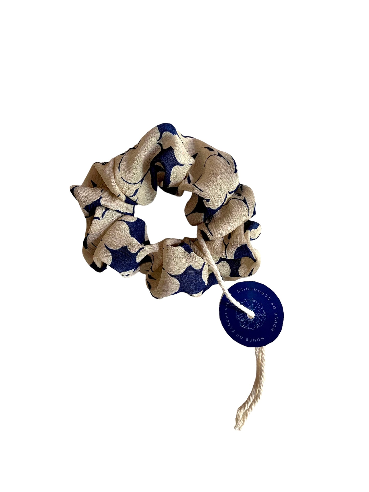 Scrunchie - Blue Flower Chiffon