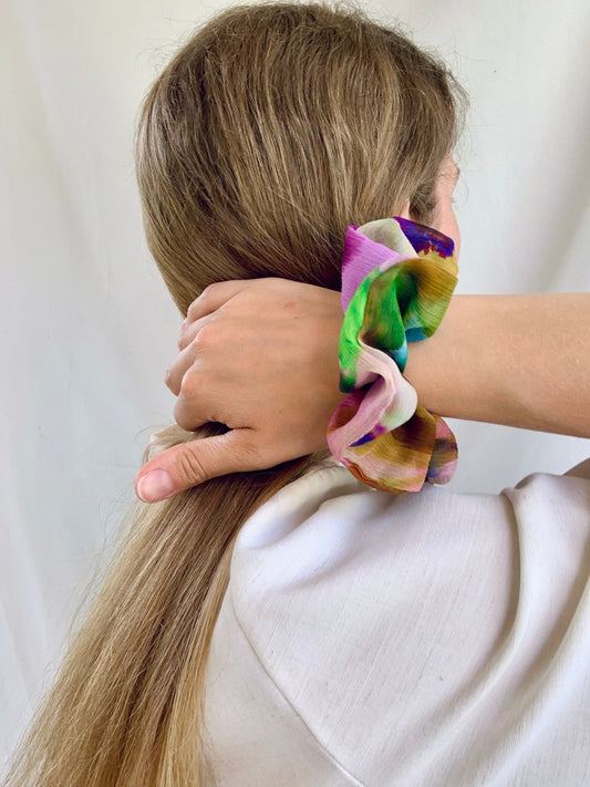 Scrunchie - Watercoloured Pink/Green