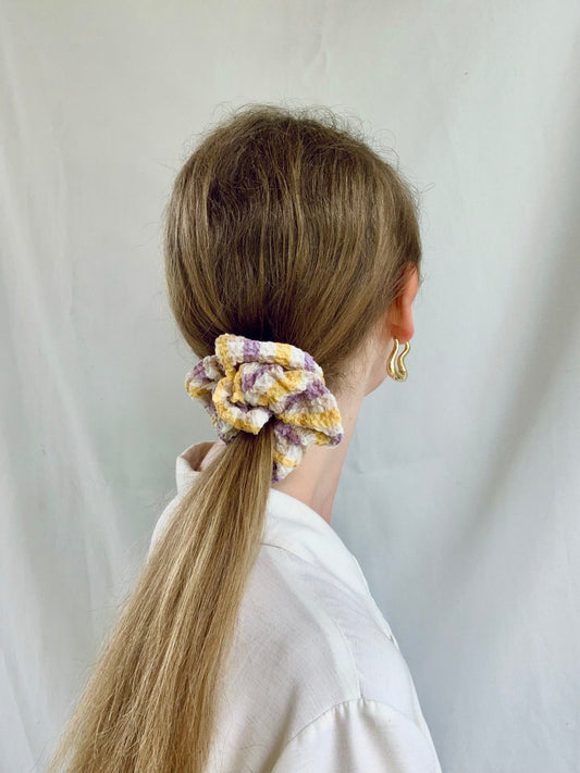 Scrunchie - Purple/Yellow Check
