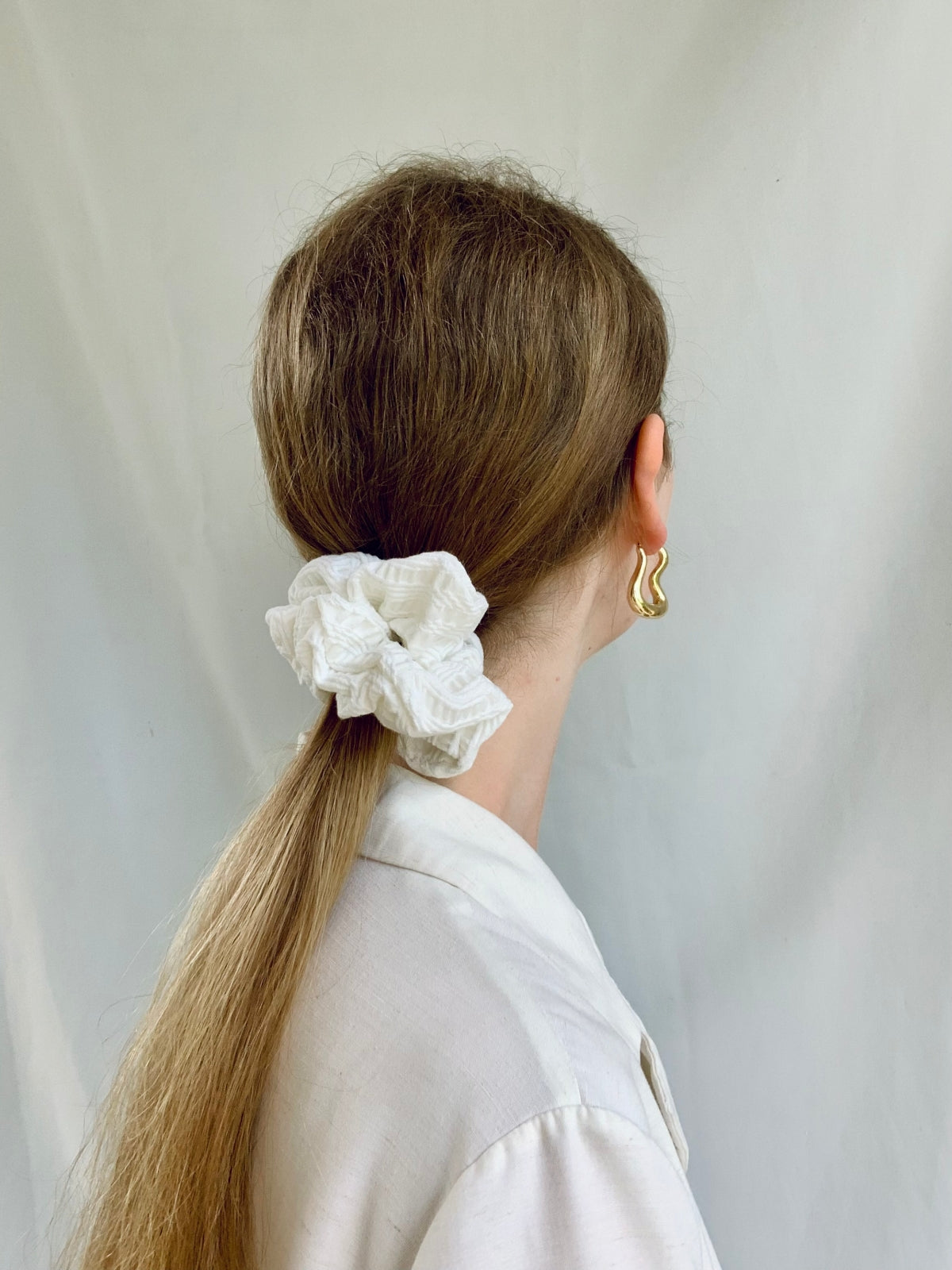 Scrunchie - White Lines
