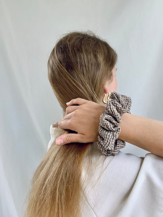 Scrunchies - Dark Brown Check