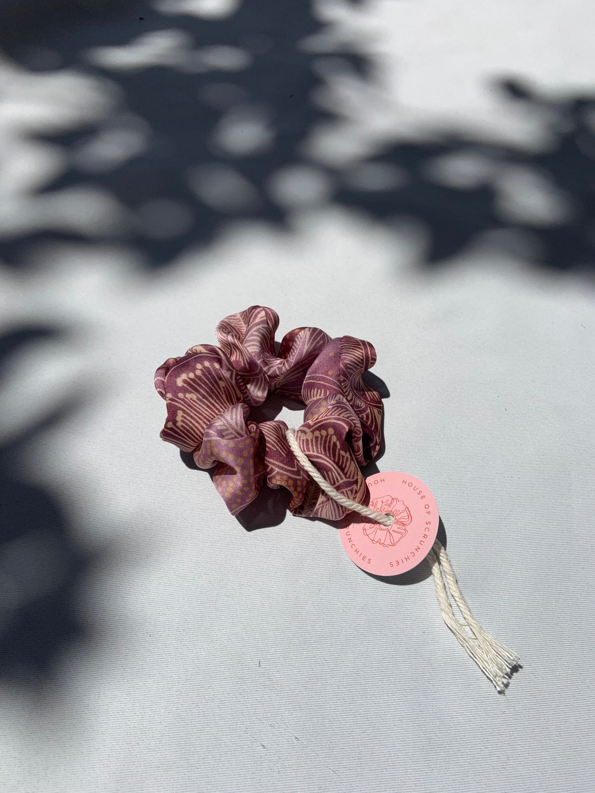 Scrunchie - Purple Leaves