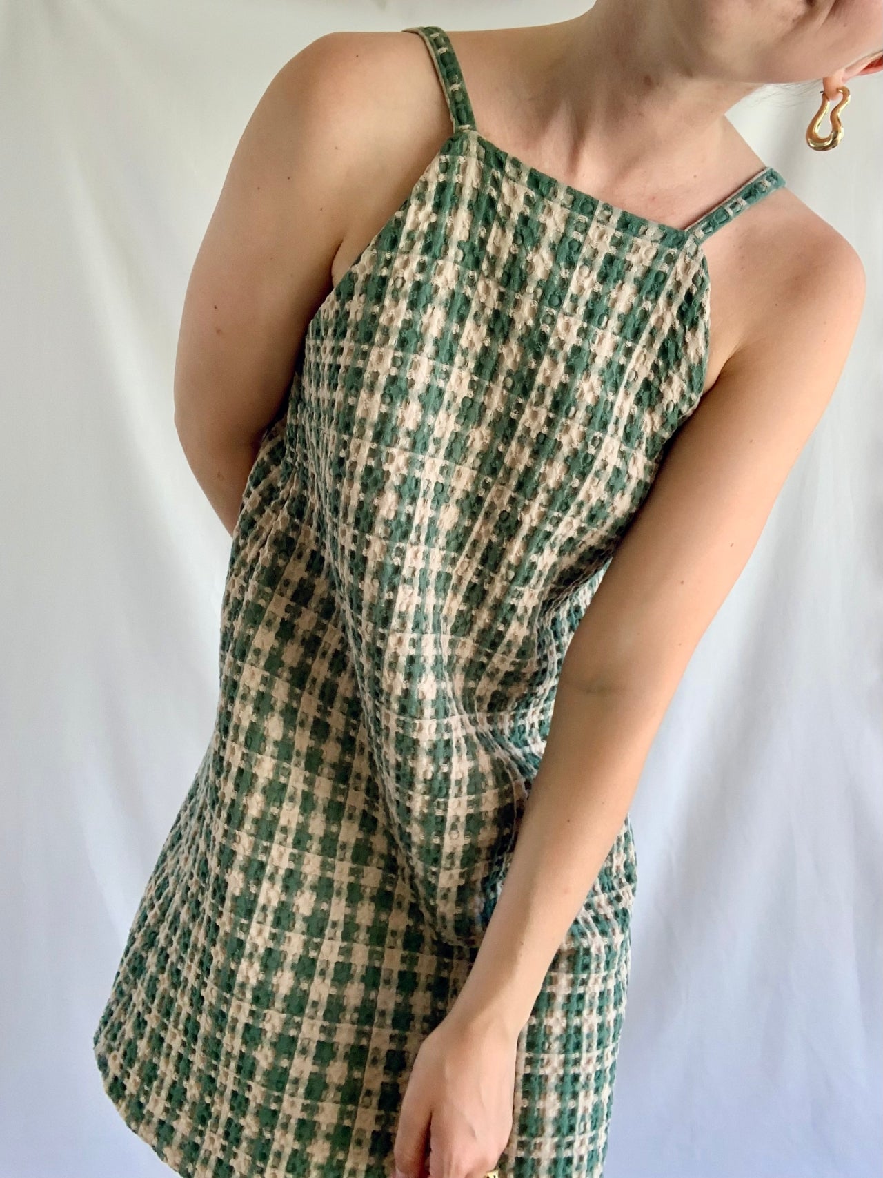Urban outfitters green plaid dress hotsell
