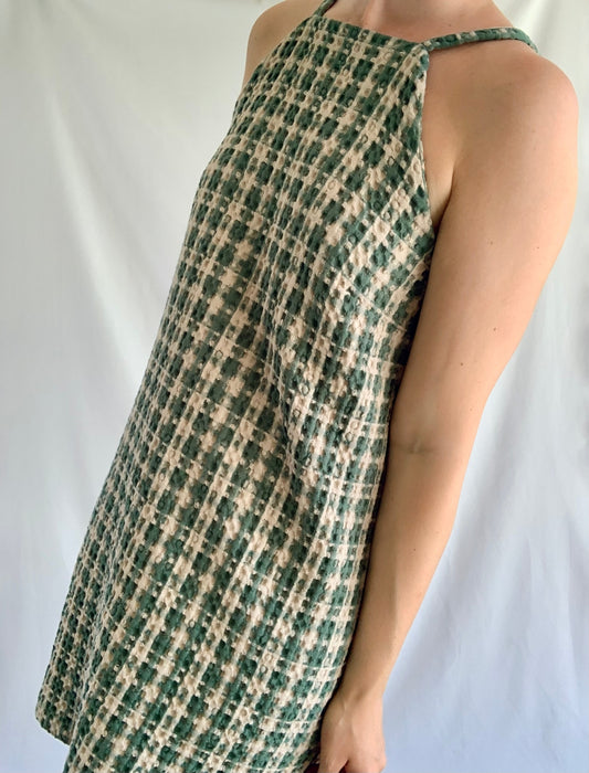 Summer Dress - Olive Check