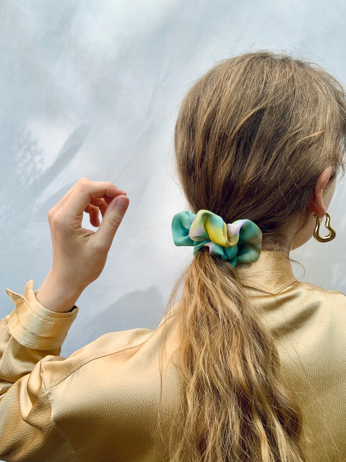 Scrunchie - Turquoise Watercolor