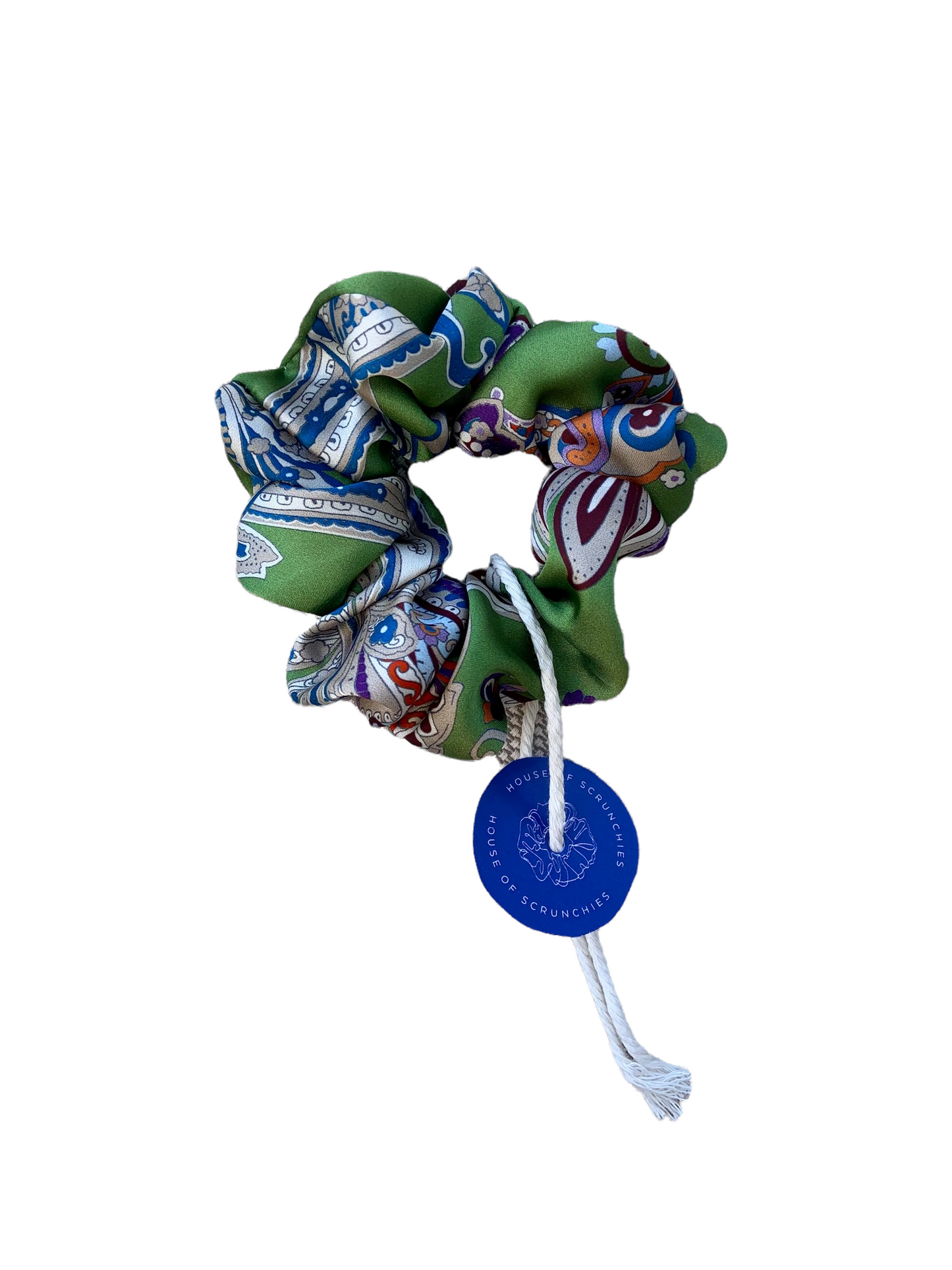 Scrunchie - Green Paisley