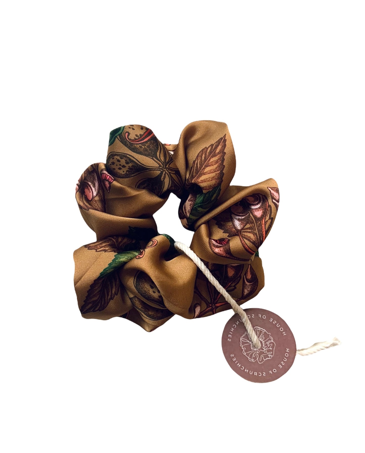 Scrunchie - Dark Brown Flower