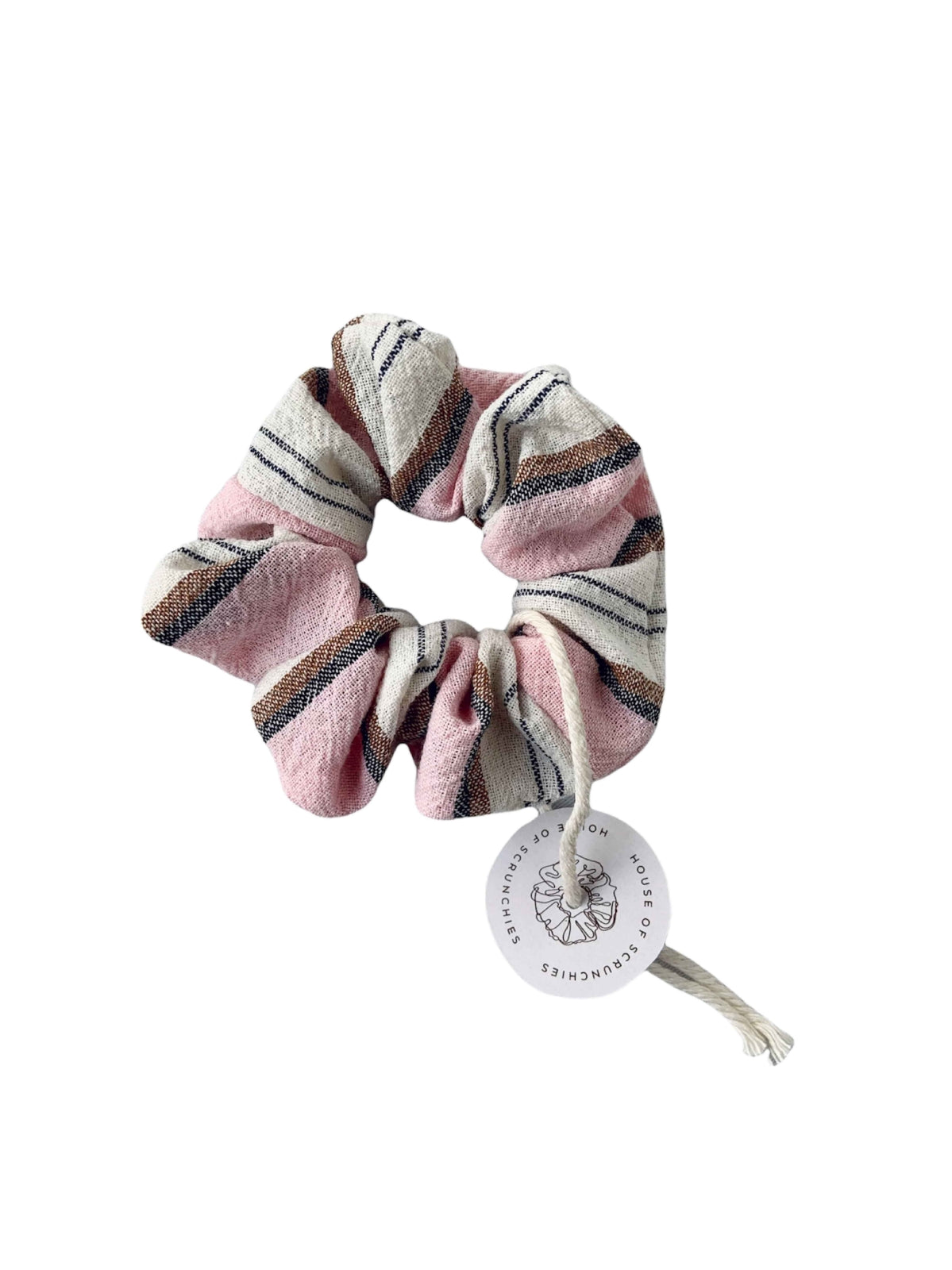 Scrunchie - Cotton Rose Stripes