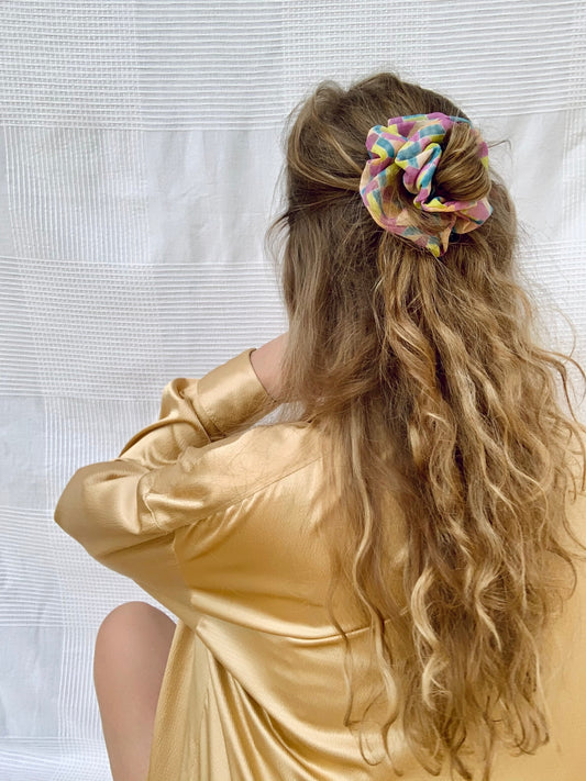 Scrunchie - Rose Purple Blue