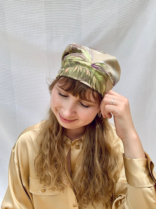 Scarf/ Bandana - Khaki Leaves